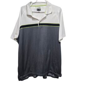 Adidas ClimaCool Golf Polo Gray White Colorblock Shirt XL